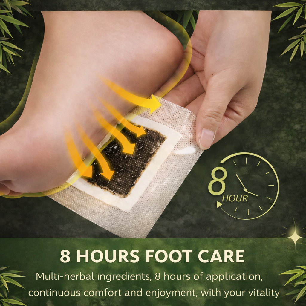 Herbal Foot Care Patches with Bamboo Vinegar & Ginger – Night Detox Foot Pads